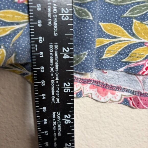 Loft T-Shirt Women's Large Floral Short Sleeve Round Neck Colorful Boho Shirt - Picture 5 of 8